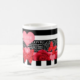 Caneca De Café Rosa e estilo de quadro negro Mug