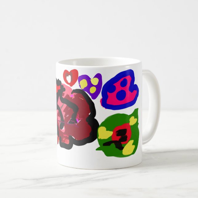Caneca De Café Rosa e Namorados Ladybug (Frente Esquerda)