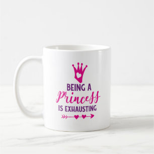 Caneca De Café Rosa e Roxo Ser uma Princesa é Exaustivo Cof