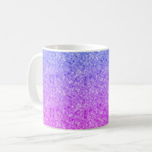 Caneca De Café Rosa e teste padrão azul do brilho