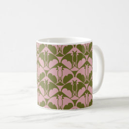 Caneca de café rosa e verde Batty