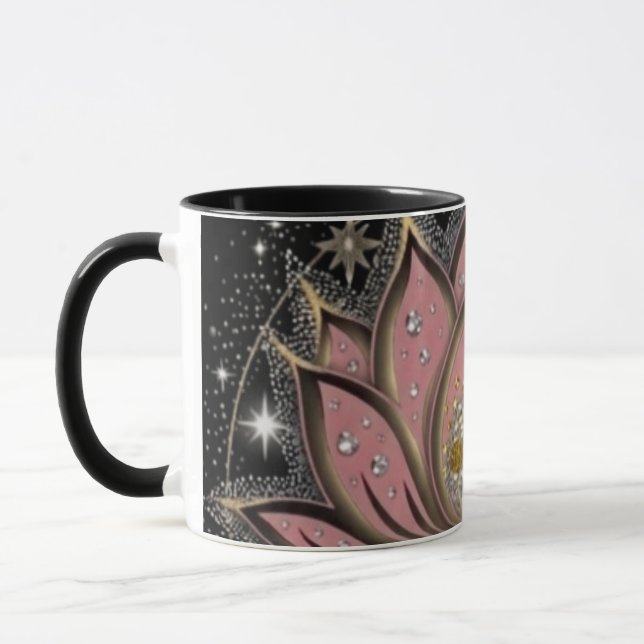 Caneca de Café Rosa Espiritual Lótus (Esquerda)