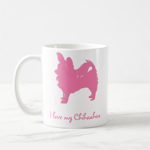 Caneca De Café Rosa eu amo minha chihuahua