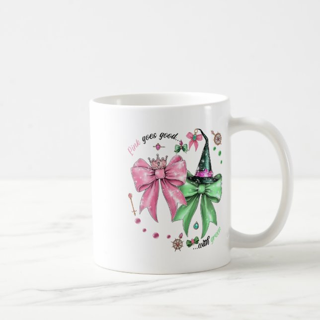 Caneca De Café Rosa Fica Bem Com A Bruxa Dia de as Bruxas engraça (Direita)