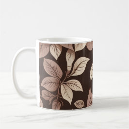 Caneca De Café Rosa Floral Marrom Vintage