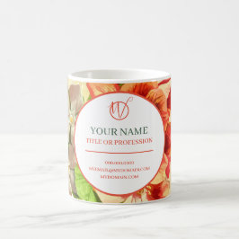 Caneca De Café Rosa Floral, Sua Profissão e Site, ZSSG