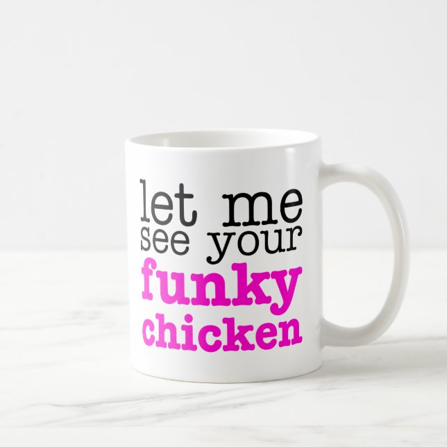 Caneca De Café Rosa Funky da galinha (Direita)