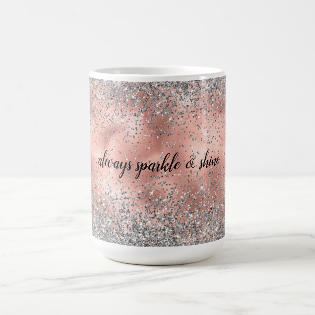 Caneca De Café Rosa Glam Rosa Glitz Silver Glitz (Centro)