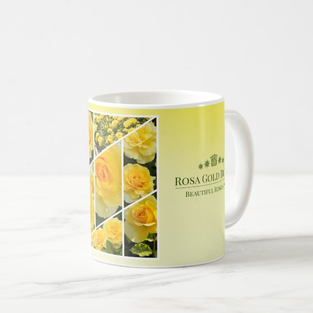 Caneca De Café Rosa Gold Bunny コーヒーマグカップ (Frente Esquerda)