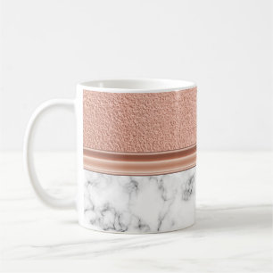 Caneca De Café Rosa Gold Foil em Marble