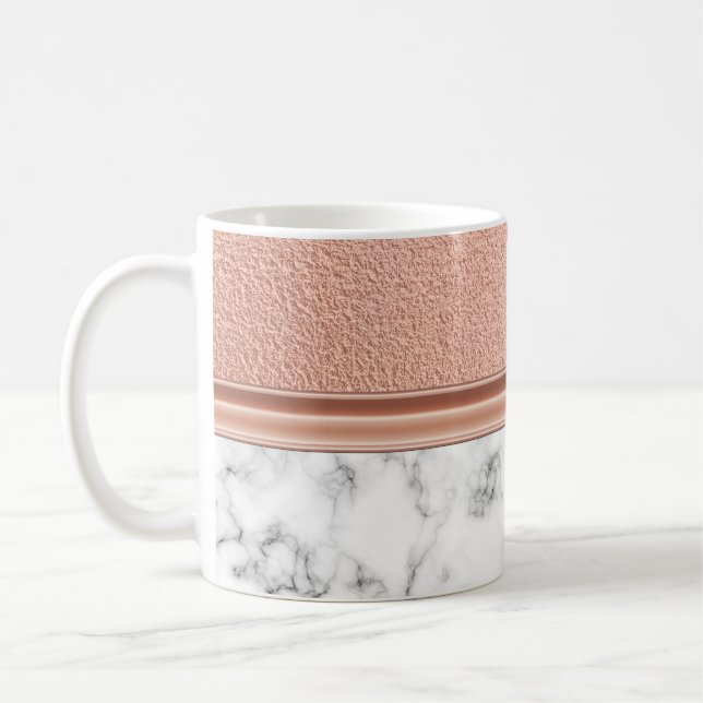 Caneca De Café Rosa Gold Foil em Marble (Esquerda)