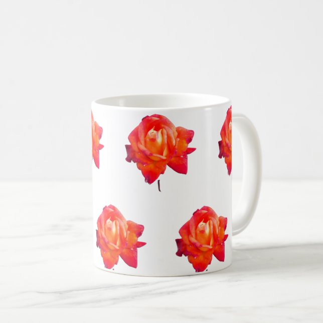 Caneca De Café Rosa laranja (Frente Esquerda)
