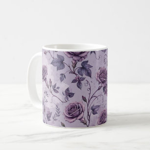 Caneca De Café Rosa Lavanda Empoeirada Tons Sonhadores Florais