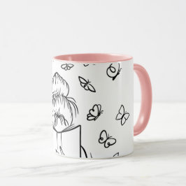 Caneca de Café Rosa Lovely Reader