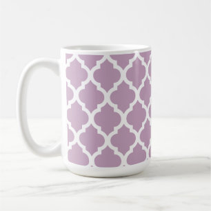 Caneca De Café Rosa Mauve Mist Azulejo Marroquino Trellis