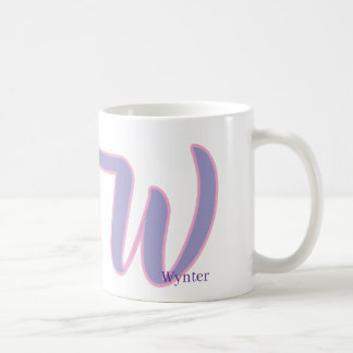 Caneca De Café Rosa Moderno & Monograma de Nome Personalizado Rox