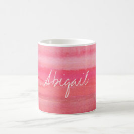 Caneca De Café Rosa moderno personalizado do rosa da menina