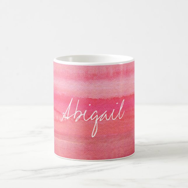 Caneca De Café Rosa moderno personalizado do rosa da menina (Centro)