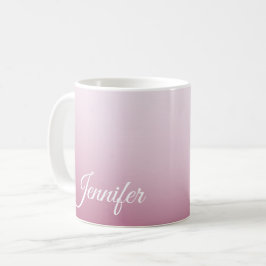 Caneca De Café Rosa pastel com nome Frasco envolto em vinil