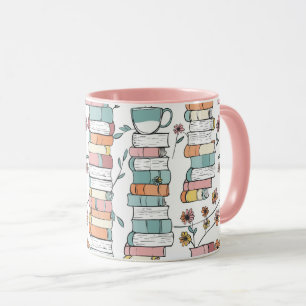 Caneca de Café Rosa Pastel Livresca