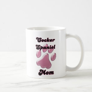 Caneca De Café Rosa Pawprint da mamã de cocker spaniel
