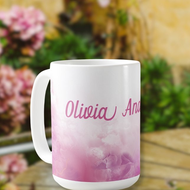 Caneca De Café Rosa Personalizado (Criador carregado)