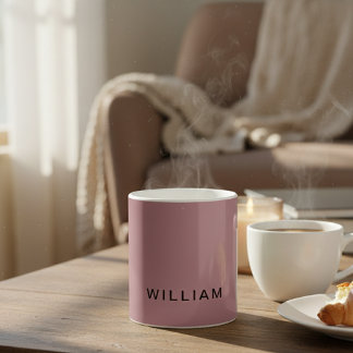 Caneca De Café Rosa personalizado Dourado e monograma com persona