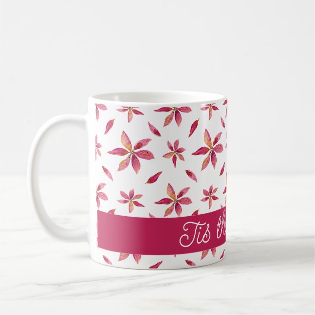 Caneca de café rosa personalizável (Esquerda)