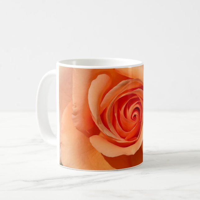 Caneca De Café Rosa Pêssego (Frente Esquerda)