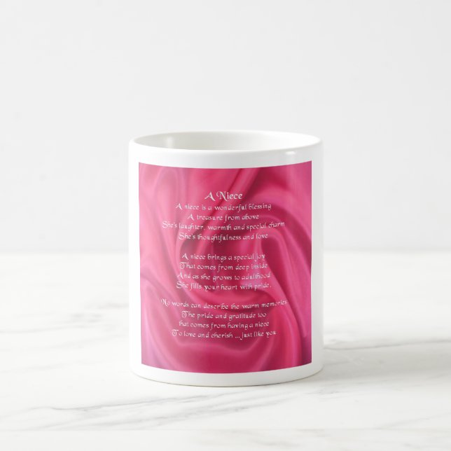 Caneca De Café Rosa - poema da sobrinha (Centro)