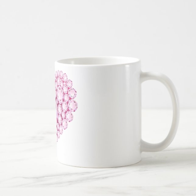 Caneca De Café Rosa Quartz Heart Gems (Direita)