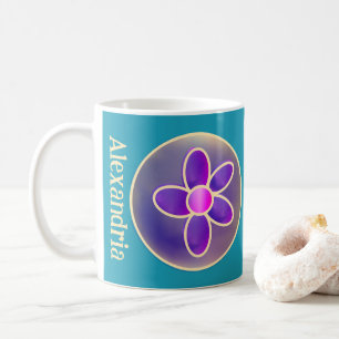 Caneca De Café Rosa Quente-Rosa Puro-Flor Personalizado