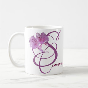 Caneca De Café Rosa rosa bonito Samantha, personalizável