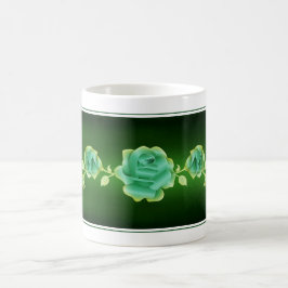 Caneca De Café Rosa rosa com Design de Metálico Verde