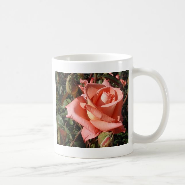 Caneca De Café Rosa Rosa Cor-de-Pêssego (Direita)