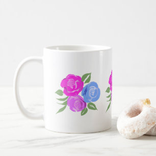 Caneca De Café Rosa rosa e azul