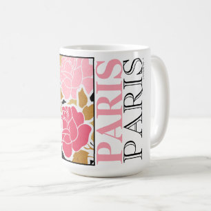 Caneca De Café Rosa Rosa Rosa Rosa Poster vintage Paris Mug Franc