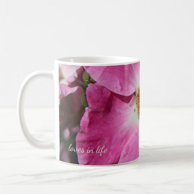 Caneca De Café Rosa Rosa Rosa Rosa Rosa Para Cima Fechada (Esquerda)