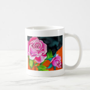 Caneca De Café Rosa Rosa Rosa Rosa Rosa Rosa com Cor Laranja