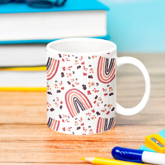 Caneca De Café Rosa Roxo Abstrato Arco-íris Aquarela Retro