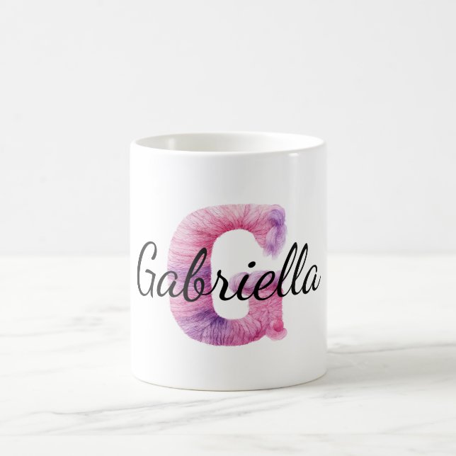 Caneca De Café Rosa Roxo Aconchegante Nome G  (Centro)