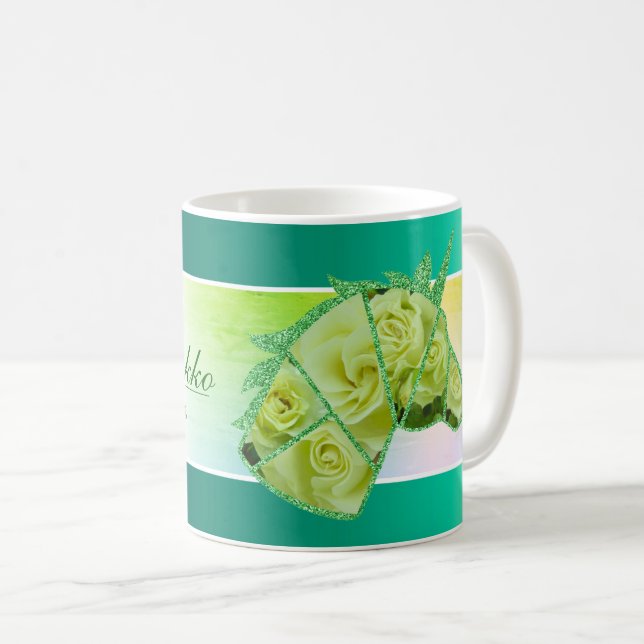 Caneca De Café Rosa Ryokko コーヒーマグカップ (Frente Esquerda)