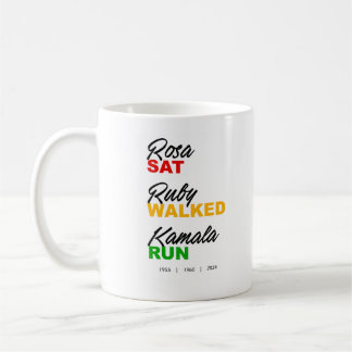 Caneca De Café Rosa Sat Ruby Walked Kamala Run Text