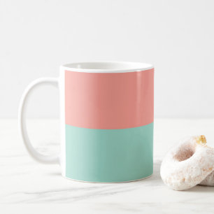 Caneca De Café Rosa Suave Pêssego Âmbar Yucca e Verde Arbor Hori