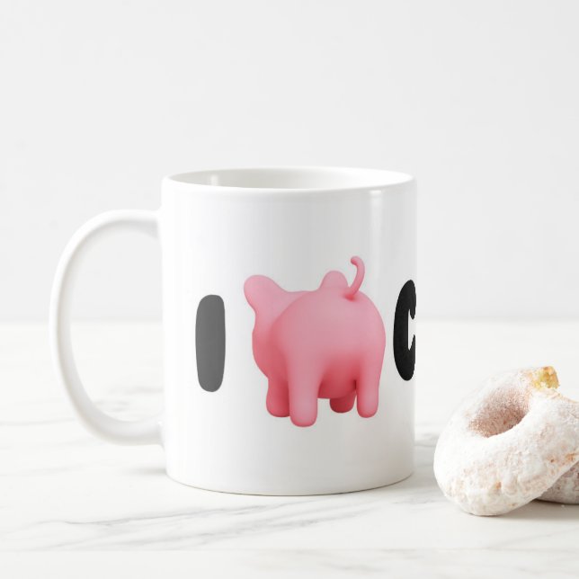 Caneca De Café Rosa the Pig I Rosa Coffee Mug (Com Donut)