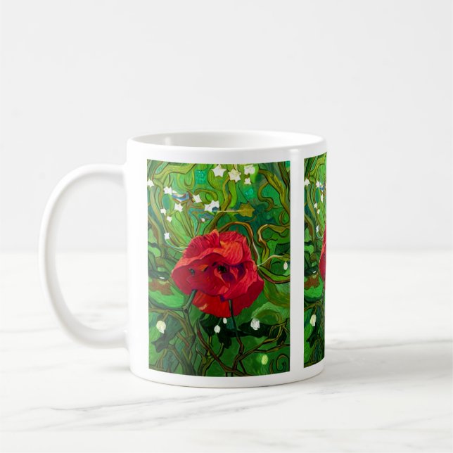 CANECA DE CAFÉ ROSA VERMELHA (Esquerda)