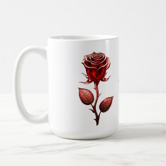 Caneca De Café Rosa vermelha (Esquerda)