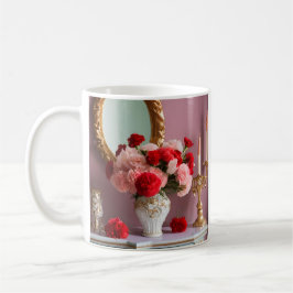 Caneca De Café Rosa vermelha com Mirror, Romance