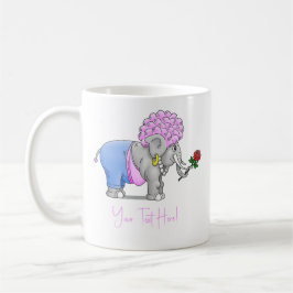 Caneca De Café Rosa vermelha de elefante para o Dia dos Namorados