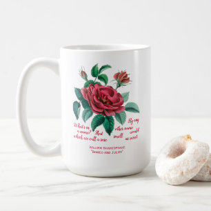 Caneca De Café Rosa vermelha de Vintage Shakespeare "Romeu e Juli